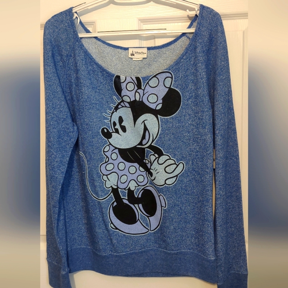 NWT Disney Parks Women's Blue Minnie Mouse Sweatshirt
